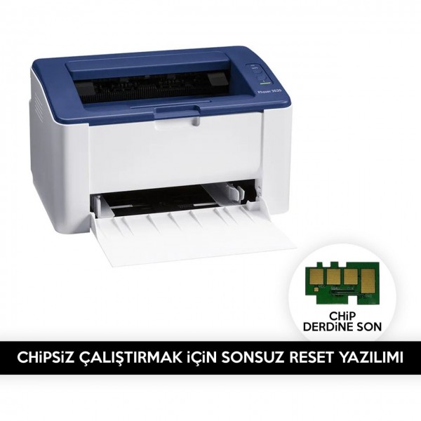 Xerox 3020 3020w Yazıcı Chipsiz Çalıştırmak için Reset Yazılımı